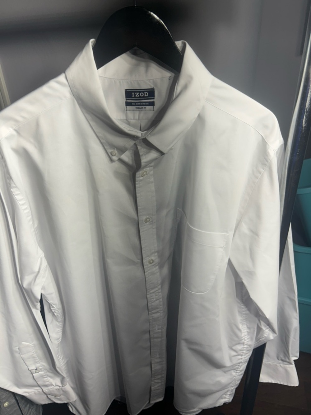 Izod White Button-Down Casual Shirt